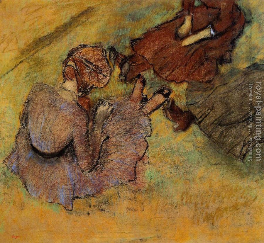 Edgar Degas : Woman Seated on the Grass Edgar Degas : Woman Seated on the Grass